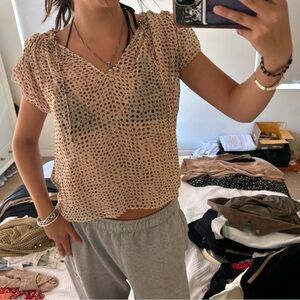 Ulla Johnson Tan Cropped Relaxed Blouse